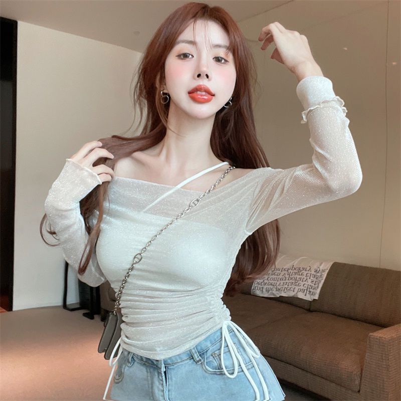 （จัดส่งภายใน24ชม）LUNA GIRLเสื้อตาข่ายแขนยาว รูปที่ 7