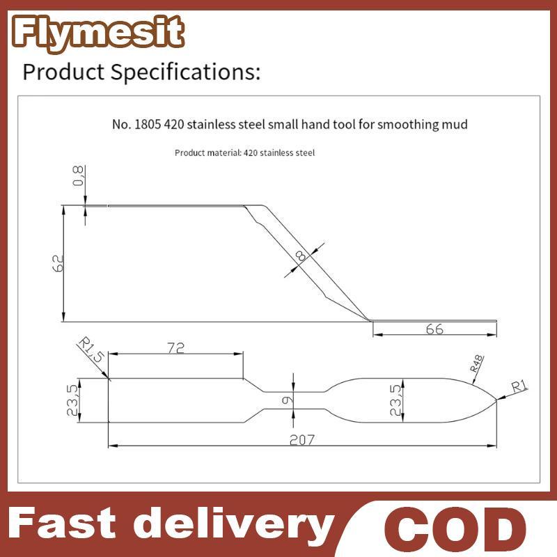 Flymesit สนิม Dual Head Putty มีด 420 สแตนเลสเครื่องมือมืออาชีพสําหรับเครื่องปั้นดินเผาหัตถกรรม Dryw