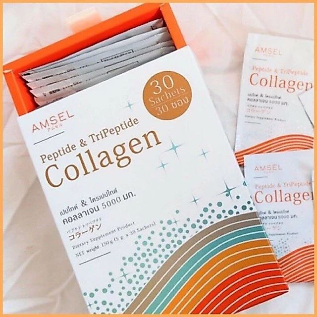 ซื้อครบรับของแถม! Amsel Collagen (Peptide& Tripeptide)แอมเซล เปปไทด์ & ไตรเปปไทด์ คอลลาเจน 5,000 มก