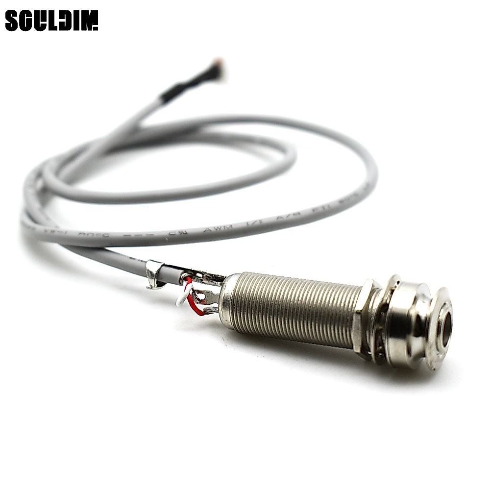 สายกีตาร์ Endpin 6.35 Pin Jack Socket และ 3 Pin Plug สําหรับอะคูสติกกีตาร์ Pickup Replacement Part 55 ซม.สาย