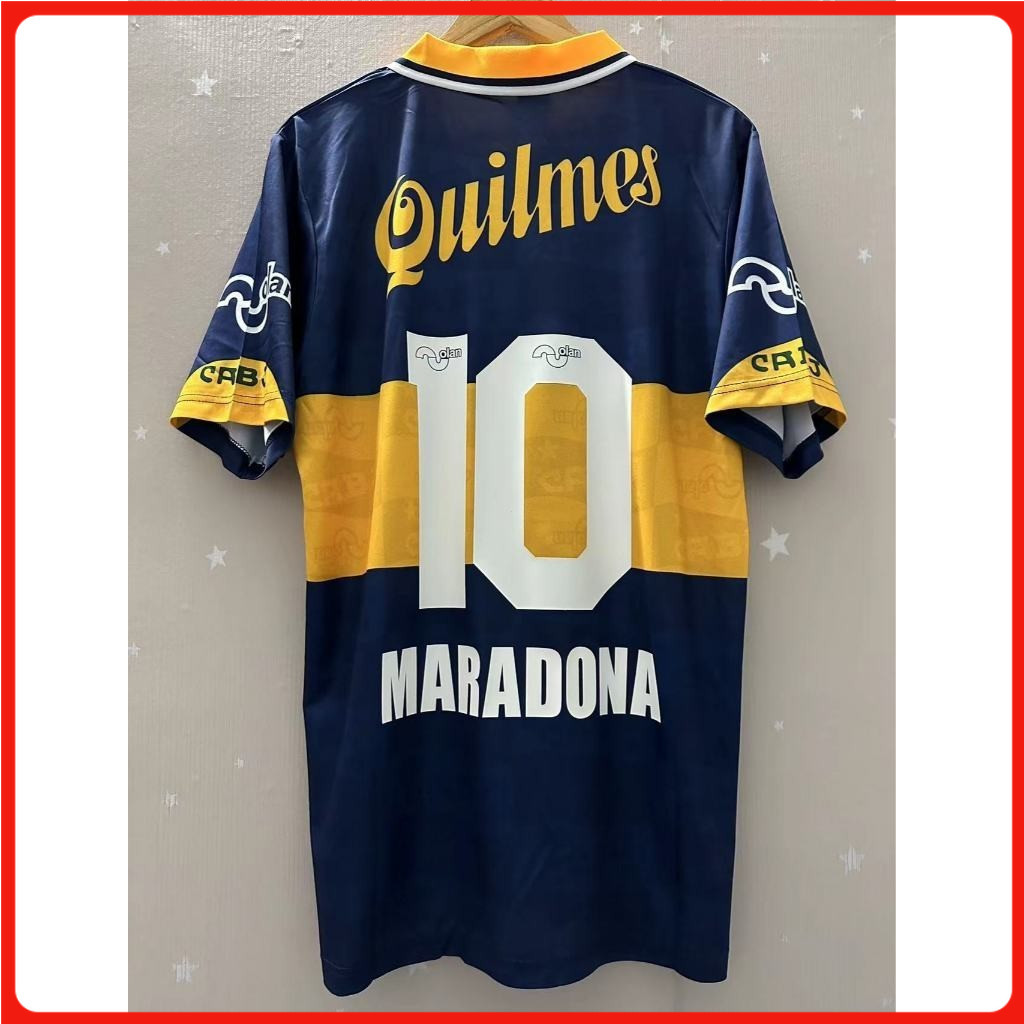 S-XXL 95-96 Boca Juniors MARADONA เสื้อฟุตบอลแบบกําหนดเองคุณภาพสูงย้อนยุค
