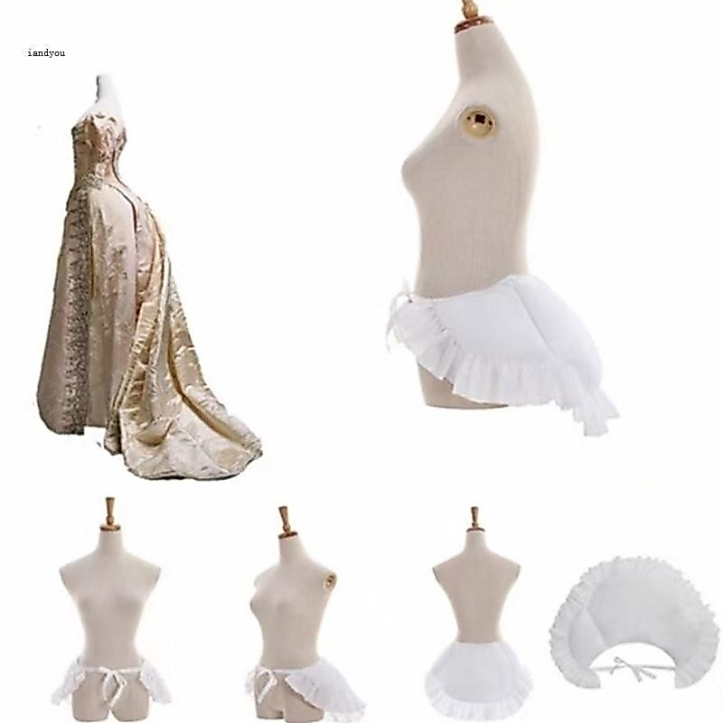 ✿ Victorian Rump Pad คอสเพลย ์ สีขาว Petticoat กระโปรง Victorian LARP คอสเพลย ์ Pannier Bumroll ชุดอุปกรณ ์ เสริม