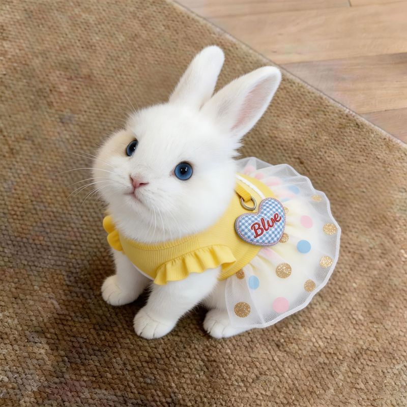 สัตว์เลี้ยงกระต่ายเสื้อผ้าฤดูร้อนบางสไตล์ Breathable Bubble กระโปรง Midget กระต่าย Angola กระต่าย Anti-Fluffy Cat เสื้อผ้า