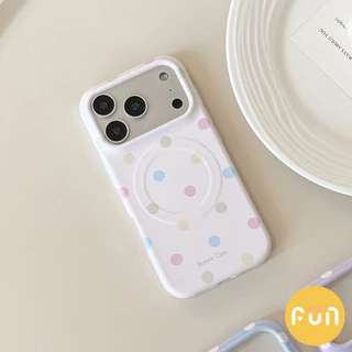 เกาหลี Simple Contrast สี Polka Dots รูปแบบ Big Hole โทรศัพท์มือถือสําหรับ iPhone 17 16 15 14 Pro Max iPhone 13 Thicken Anti-Scratch IMD ปกหลัง Shell