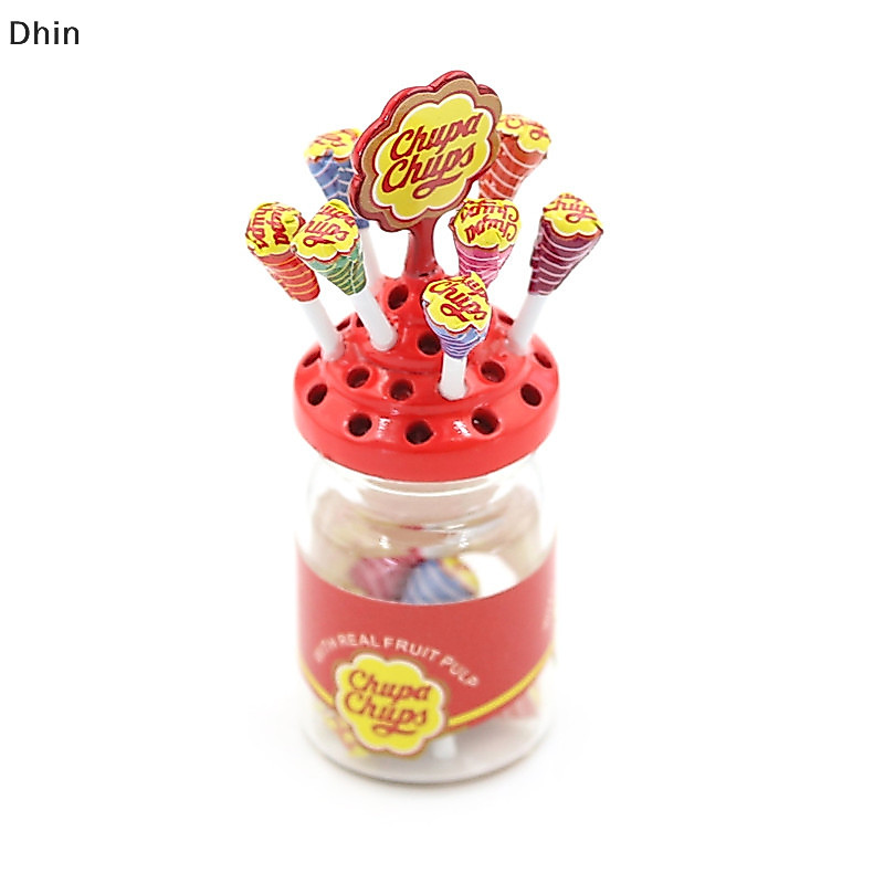 [Dhin] 1:12 Dollhouse Miniature อาหารจําลองอมยิ้มพร้อมที่ใส่เคส COD