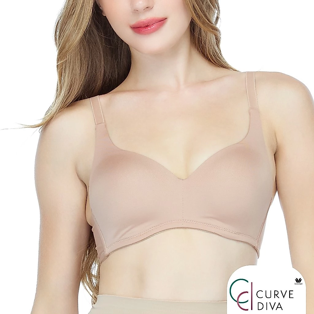 Wacoal Curve Diva บราไร้โครงเก็บกระชับ สาวพลัสไซซ์ รุ่น WB7525 สีน้ำตาล (BN)