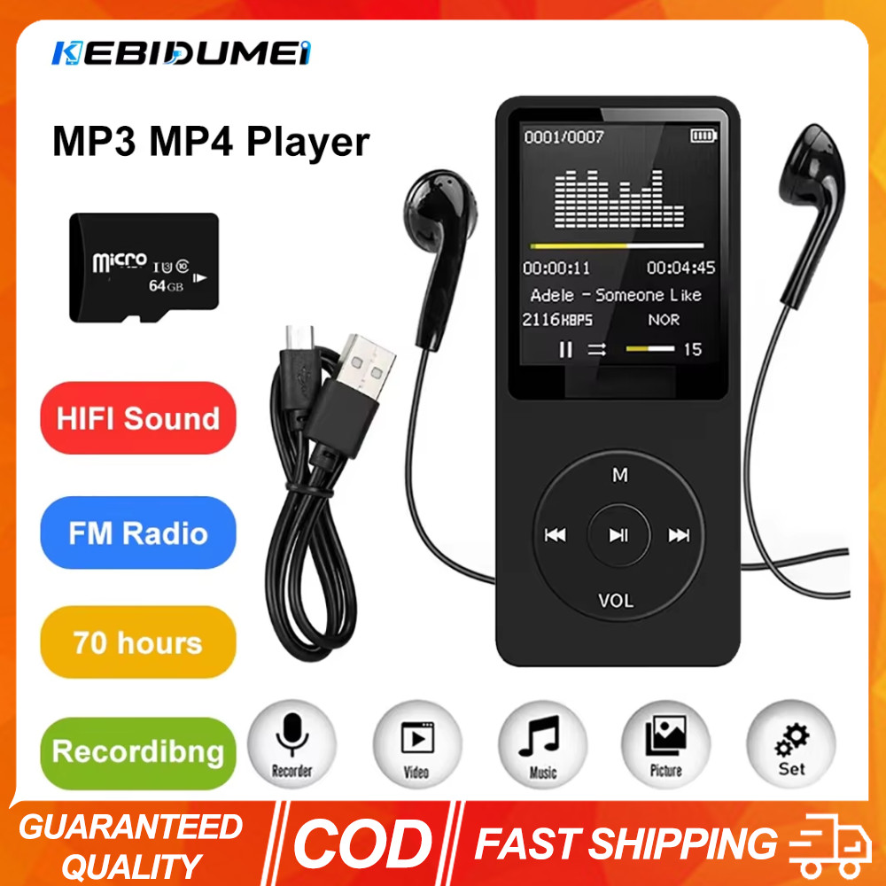 (คลังสินค้าพร้อม) Mini MP3 MP4 Player Portable Walkmen พร้อมจอแสดงผล IPS HD TF วิทยุ FM E-Books บันทึก HiFi Lossless เครื่องเล่นเพลงบลูทูธ