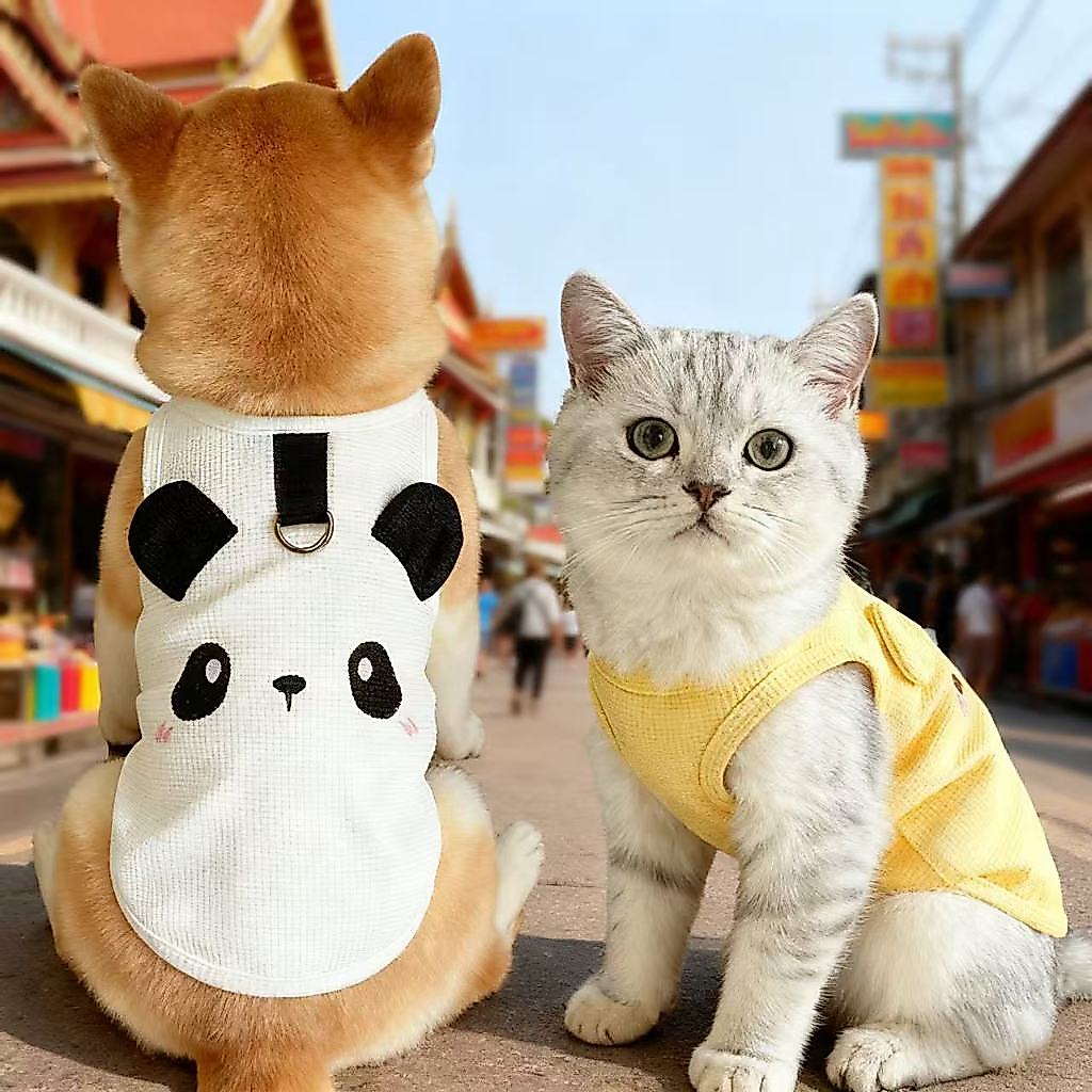 【🚀ส่งจากไทย】✨ ชุดสัตว์เลี้ยงลายการ์ตูน เสื้อผ้าสุนัขขนาดเล็ก ผ้าซัพพอร์ตผิวแพ้ง่าย + กันขนร่วง เสื้อผ้าแมว ไซส์ครบ XS-8XL เสื้อผ้าสุนัข แมว-สุนัขทุกพันธุ์ ใส่ได้ทุกฤดู💖🎯