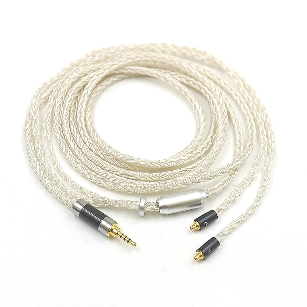 16 Core 99% Silver Plated UPOCC สายหูฟังสําหรับ MMCX Sennheiser IE300 IE900 IE600 หูฟัง