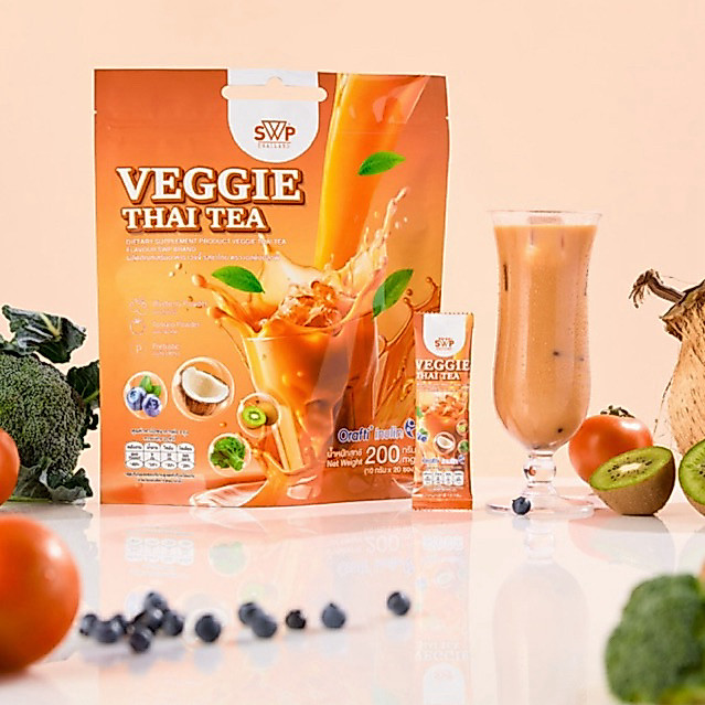 SWP Veggie Thai Tea ชาไทยผักรวม30 ชนิด + พรีไบโอติก