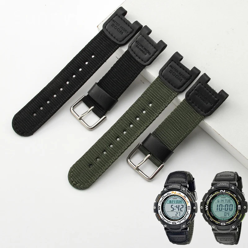 สายรัดไนลอนสําหรับ Casio SGW100 SGW-100 นาฬิกาอุปกรณ์เสริมเปลี่ยน SGW-100-1V SGW-100-1VDF กีฬาสายนาฬ