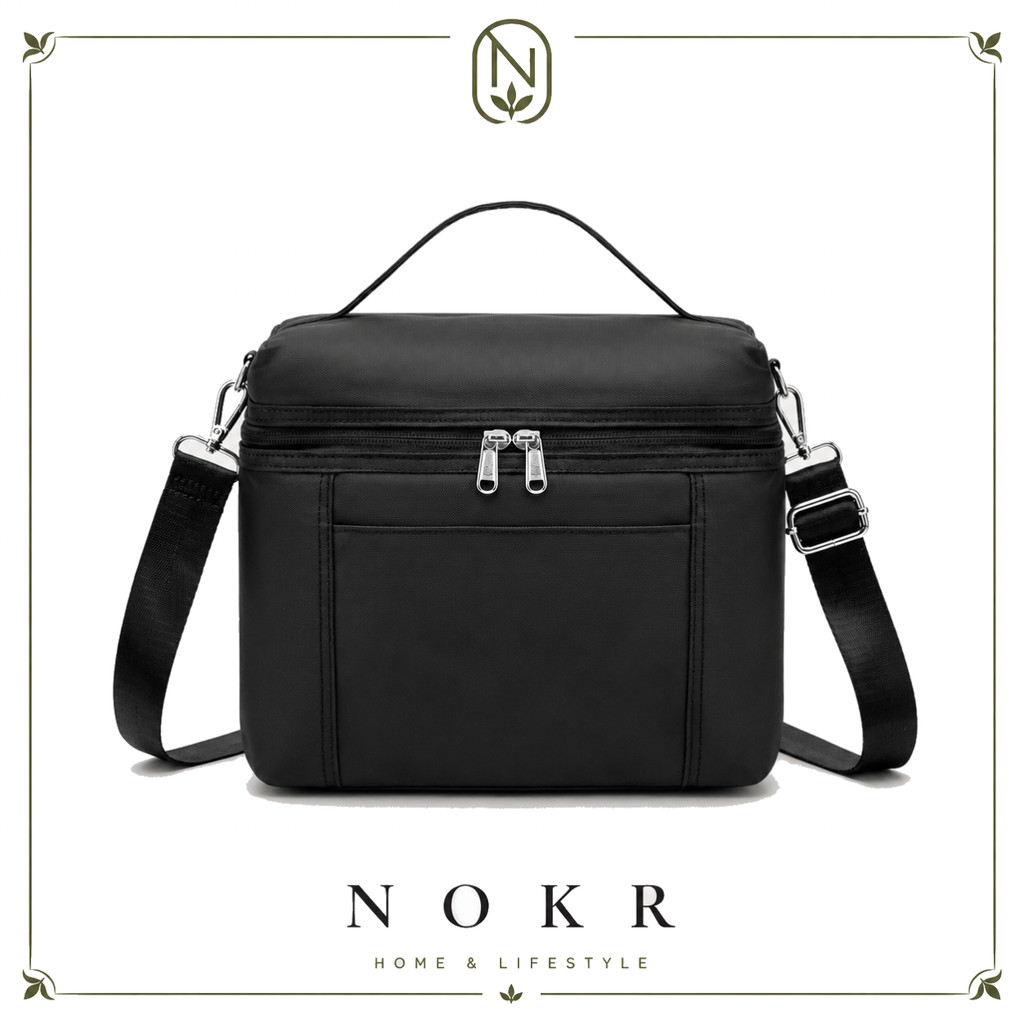 NOKR กระเป๋าใส่ข้าวกลางวันหุ้มฉนวนสําหรับผู้หญิงกระเป๋าเก็บความเย็นน้ําหนักเบาไนลอนถุงอาหารกลางวันกันน้ํา