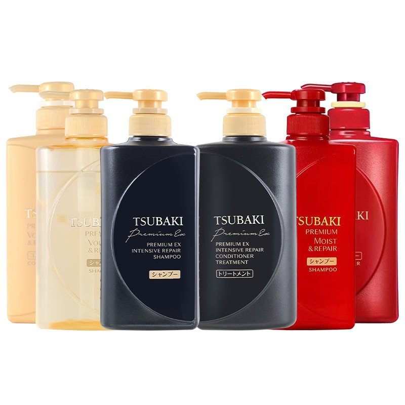 ญี่ปุ่นนําเข้า Tsubaki Tsubaki Tsubaki Gold Red Black Blue Moisturizing Shampoo Conditioner Set 490 