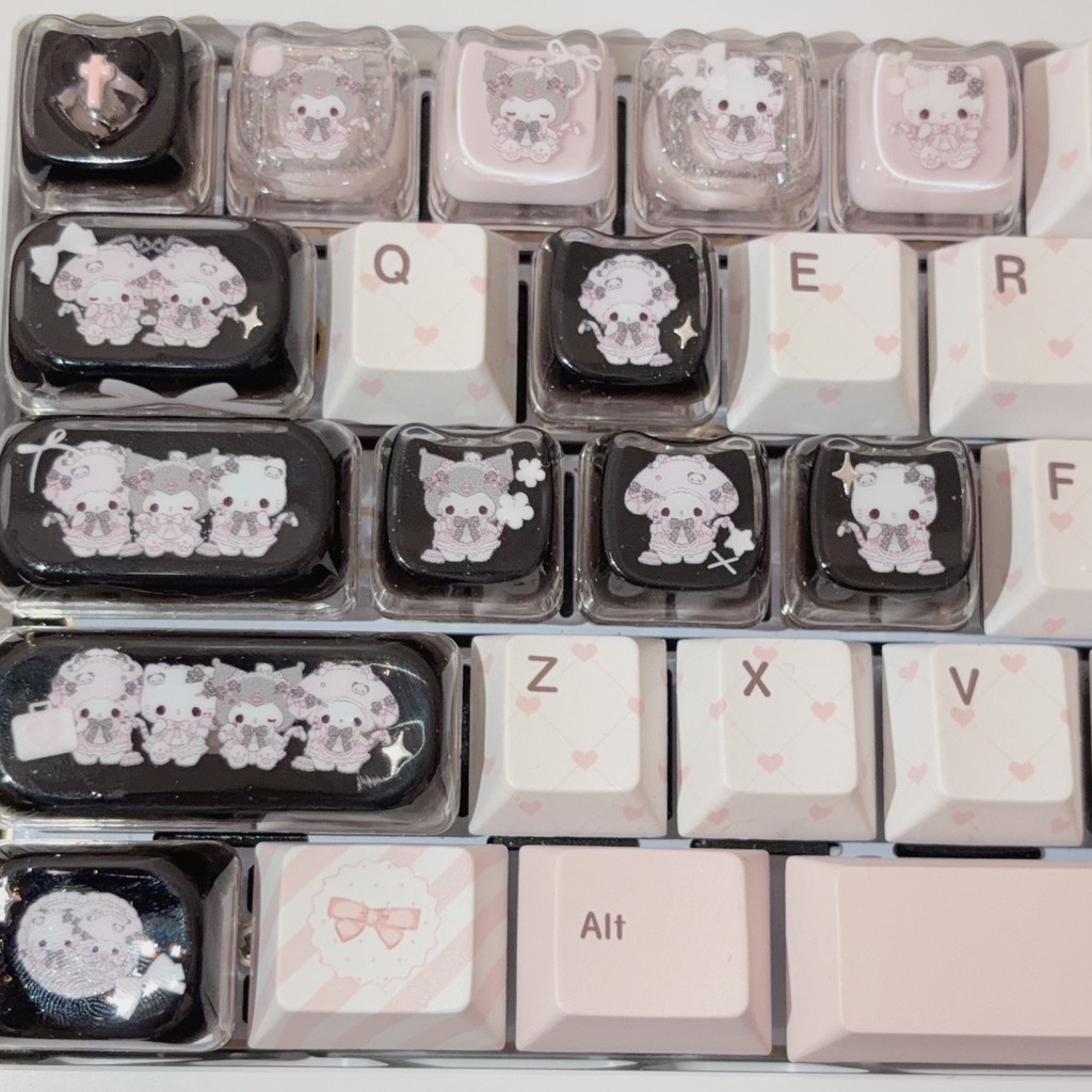 คีย์แคป keycap Sanrio Melody kt Kuromi Keycap Handmade Custom ของขวัญ wooting Sweet Cool Keycap