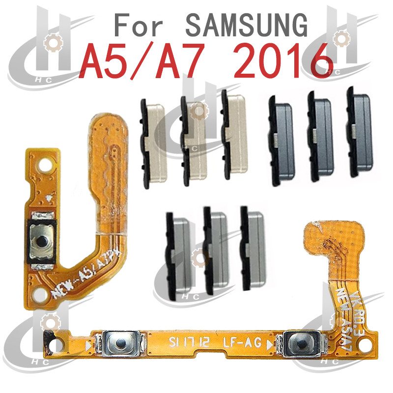 สําหรับ Samsung Galaxy A5 2016 A510 / A7 2016 A710 Power Volume ด้านข้างปุ่ม Flex Cable Keys ปุ่มปิดระดับเสียงปุ่มขึ้นและลงด้านข้างเปลี่ยนส่วน