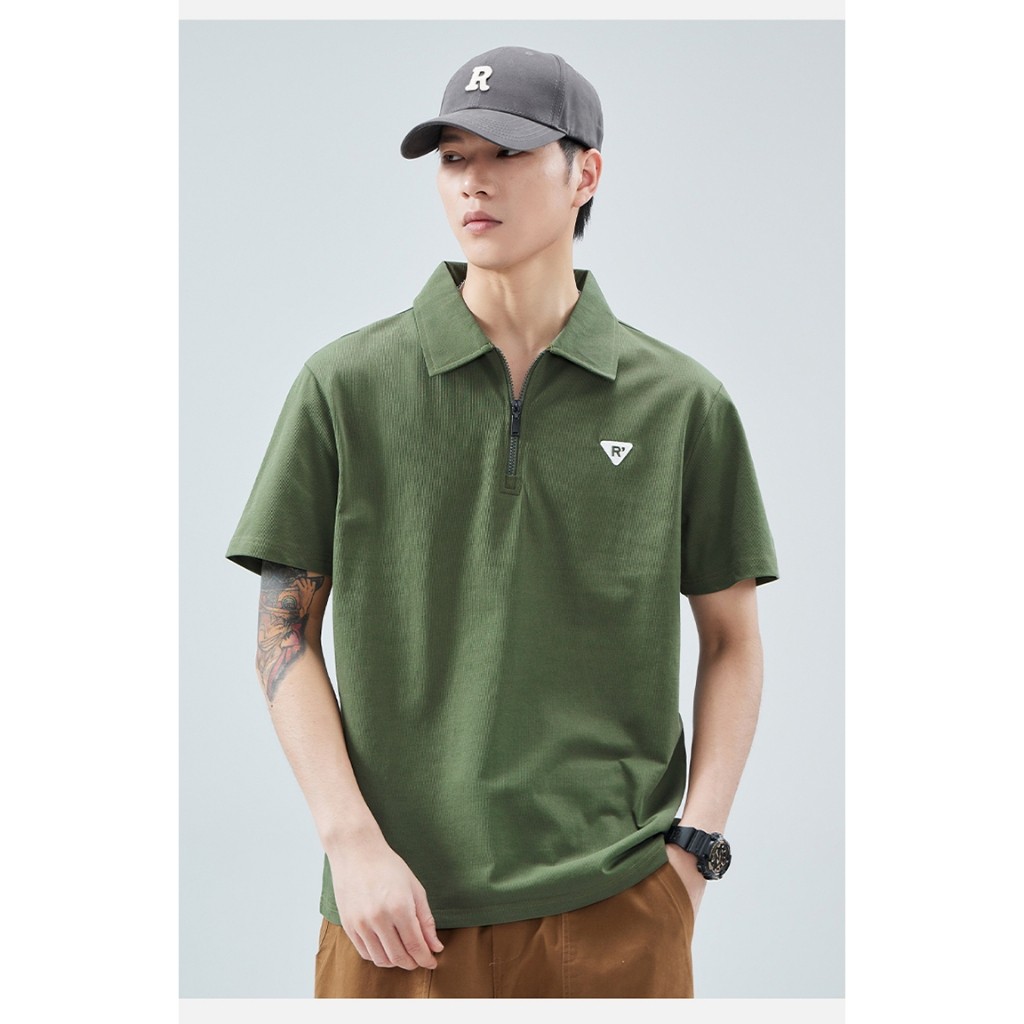 ⚡️Proman⚡️ [ 3 สี COD ] 2024 ฤดูร้อน รุ่นใหม่ ปกพับ ซิป POLO แบรนด์ยอดนิยม แขนสั้นผู้ชาย เสื้อยืด ลำลอง ราคา ถูกที่สุด ดีลบีเคเค แกลเลอรีภาพที่ 9