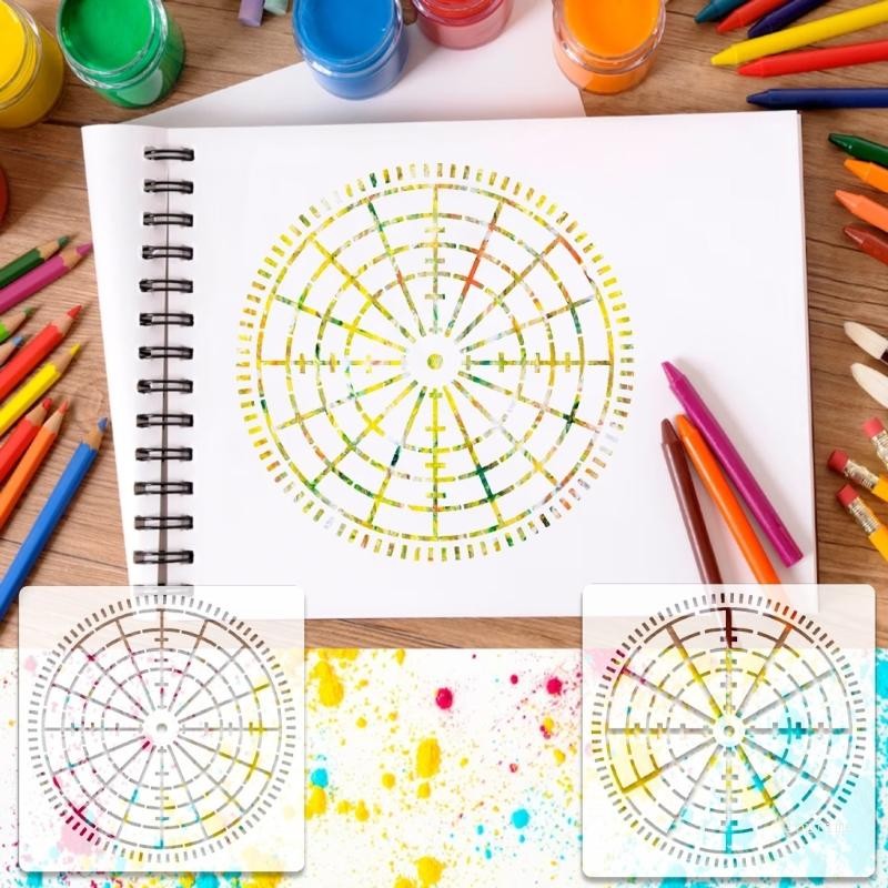 Top 12 ชิ้นเรขาคณิต Stencils สําหรับผ้าแก้วโลหะภาพวาดผนังโครงการเรขาคณิต Stencils แม่แบบ