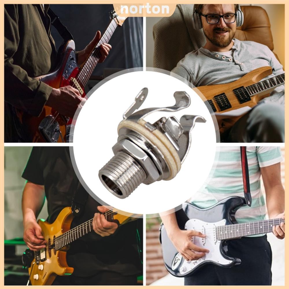 2 ชิ้น 1/4 นิ้ว 6.35 มิลลิเมตรกีตาร์ Pickup Output Jack กีตาร์ Mono Jack Socket Mono Output Jack อุป