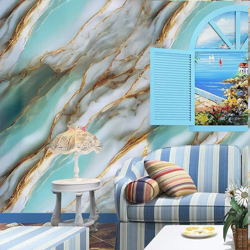 60*5เมตร ใหม่ หินอ่อนวอลล์เปเปอร์มีกาวในตัวกาวในตัวกันน้ำพีวีซีสก์ท็อปครัวสติกเกอร์กันน้ำมันสติกเกอร์ตกแต่งเฟอร์นิเจอร์