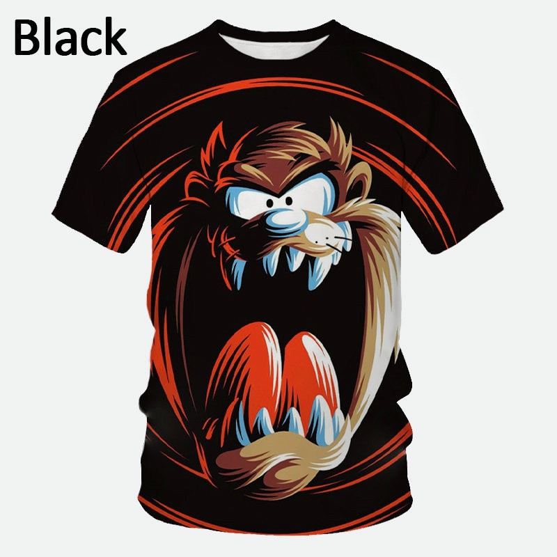 Looney Tunes Taz-Mania 3D พิมพ์เสื้อยืด Tazmanian Devil Full Sublimation T เสื้อฤดูร้อน Tee