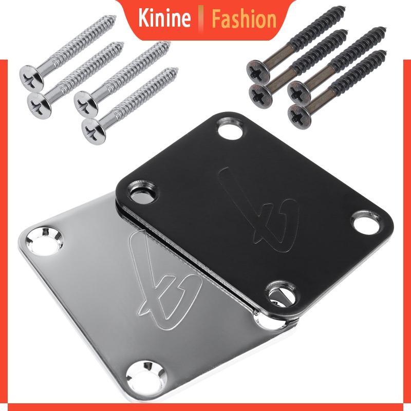 KIN แผ่นคอกีตาร์โลโก้ย้อนยุคสําหรับ w สกรู 70s F 4-Bolt Chrome B