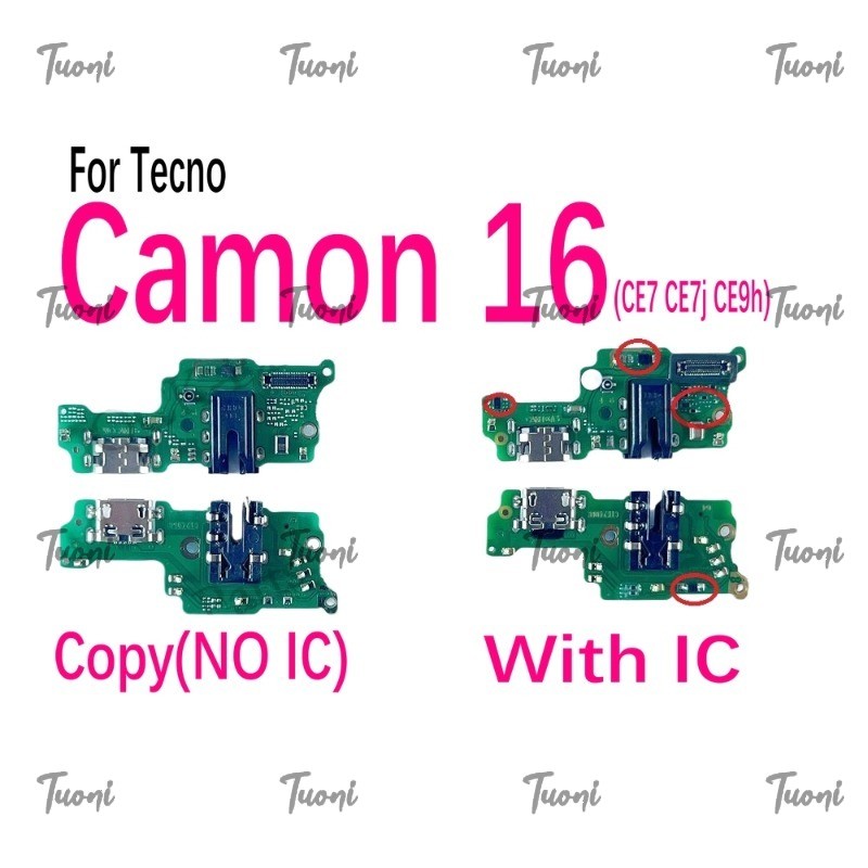 พร้อม IC Charger สําหรับ Tecno Camon 16 CE7 CE7j CE9h USB ชาร์จพอร์ตบอร์ด Dock ปลั๊กซ็อกเก็ตแจ็คเชื่