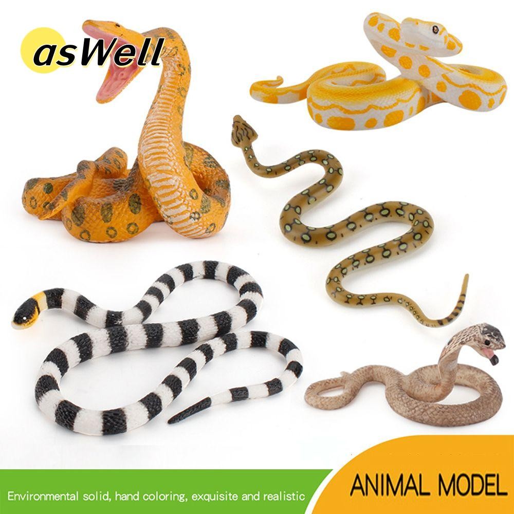 ASWELL จําลองงูตลกฮาโลวีนกลัวโมเดลสัตว์ Mischief สําหรับเด็ก
