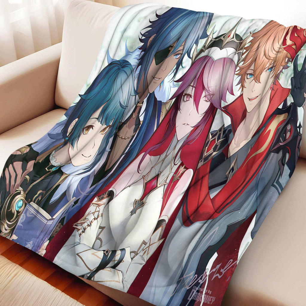 Genshin Impact Rosaria ผ้าห่ม cape camping จากวัสดุ flannel สoft warm