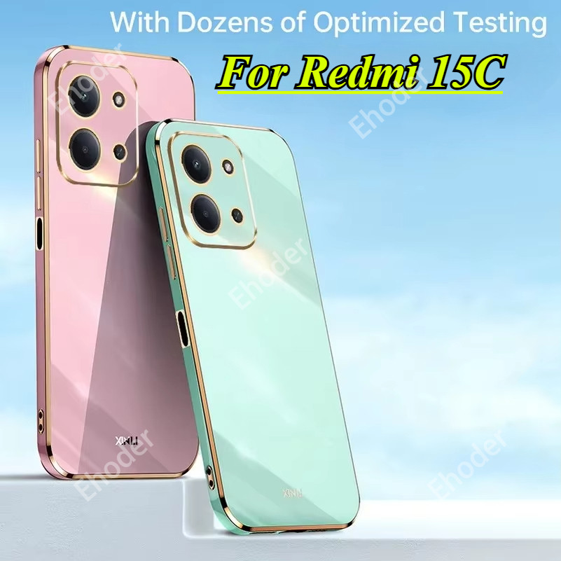 สําหรับ Redmi 15C 4G 5G 2025 เคสโทรศัพท์ซิลิโคนชุบ Soft Smooth Square สําหรับ POCOC85 C85 Redmi15C 1