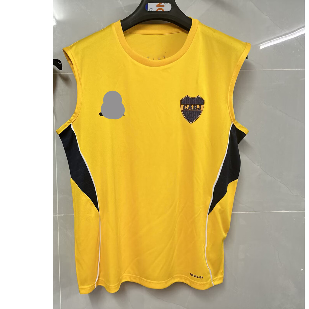 25-26CABJ เสื้อกั๊กกีฬาสีเหลืองขนาดบวกเสื้อกีฬาผู้ชายคอกลมหลวม