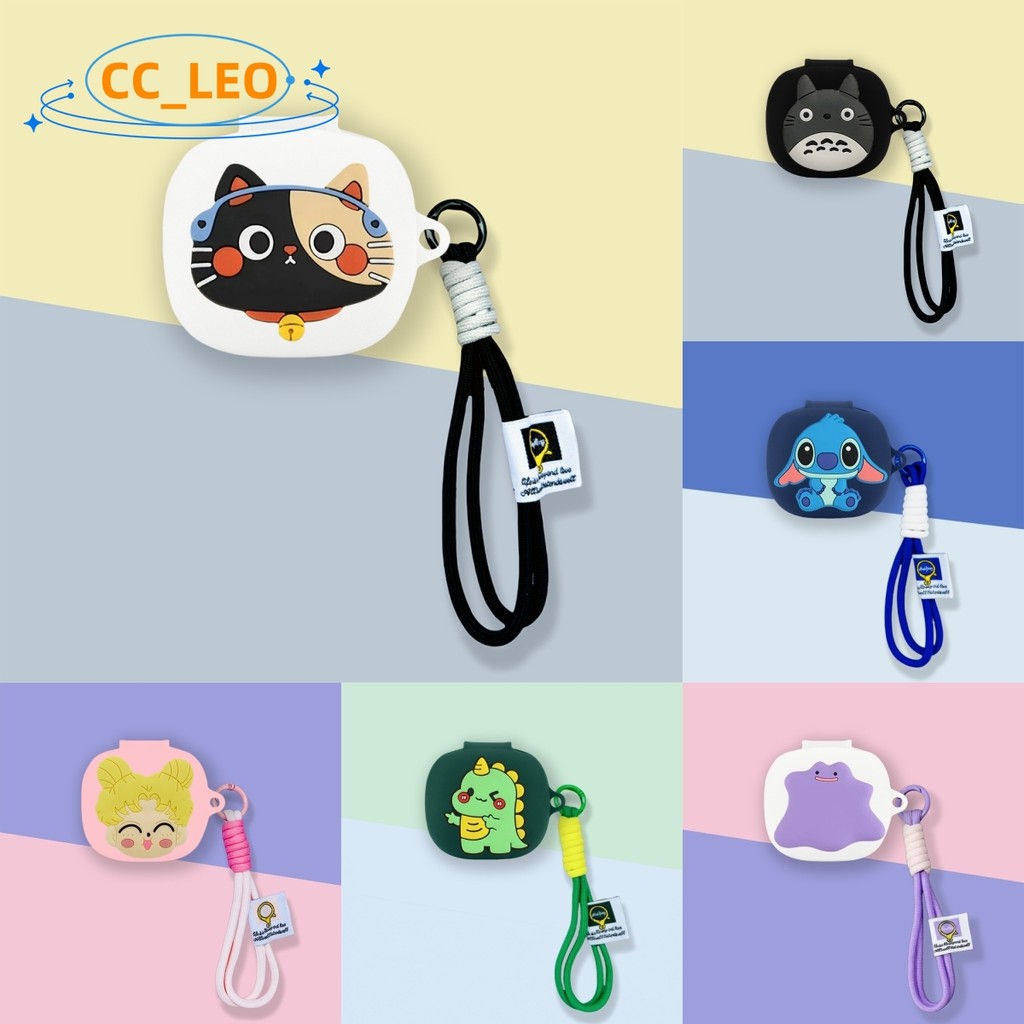 for Anker Soundcore R50i NC Case Cute Totoro Stitch Cartoon Lanyard Silicone Soft Case Suitable for 