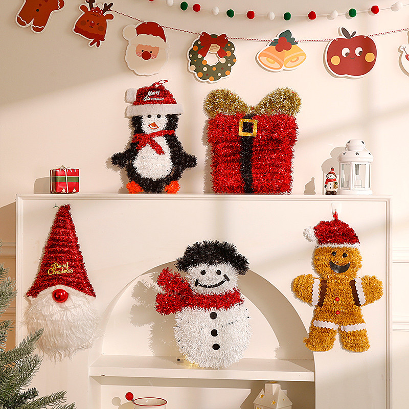 จี้ต้นคริสต์มาสน่ารักคนขนมปังขิงแขวนตกแต่งคริสต์มาสบรรยากาศตกแต่ง