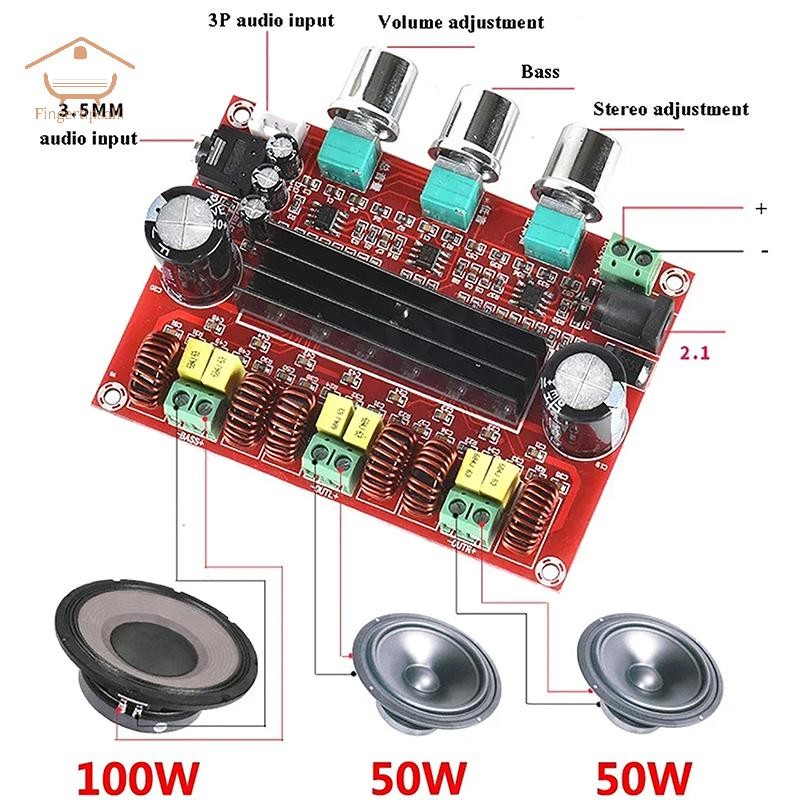 FIN TPA3116D2 ช่อง 2.1 ซับวูฟเฟอร์ดิจิตอลเครื่องขยายเสียงโมดูล XH-M139 12V – 24V 2*50W + 100W HiFi เครื่องขยายเสียง TH ราคา ถูกที่สุด ดีลบีเคเค แกลเลอรีภาพที่ 2