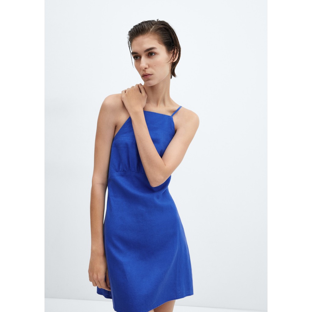 [MANGO] DRESS SUSIC-H / Linen strap dress รุ่น SUSIC-H Ref: 67000409 ราคา ถูกที่สุด ดีลบีเคเค แกลเลอรีภาพที่ 4