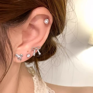 เครื่องประดับต่างหู Roselife สำหรับคนรักแฟชั่นเกาหลี สแตนเลสแท้ 925 มาพร้อมคริสตัลผีเสื้อแบบสกรู เพอร์เฟ็กต์สำหรับสาวๆ