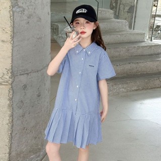 ชุดฤดูร้อนสำหรับเด็กผู้หญิงวัย3-14ปี สไตล์มหาวิทยาลัย พรางลา…