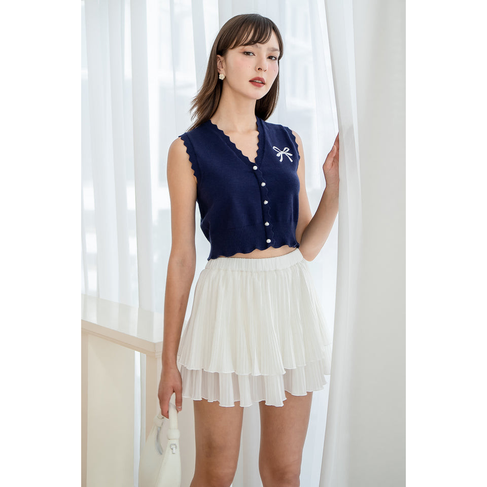 FIRA BANDED PEATED SKORTS สีขาว