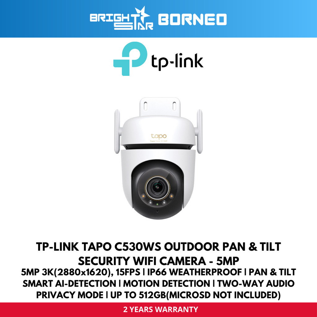 TP-LINK TAPO C530WS Outdoor Pan & Tilt Security Wifi Camera - 5MP