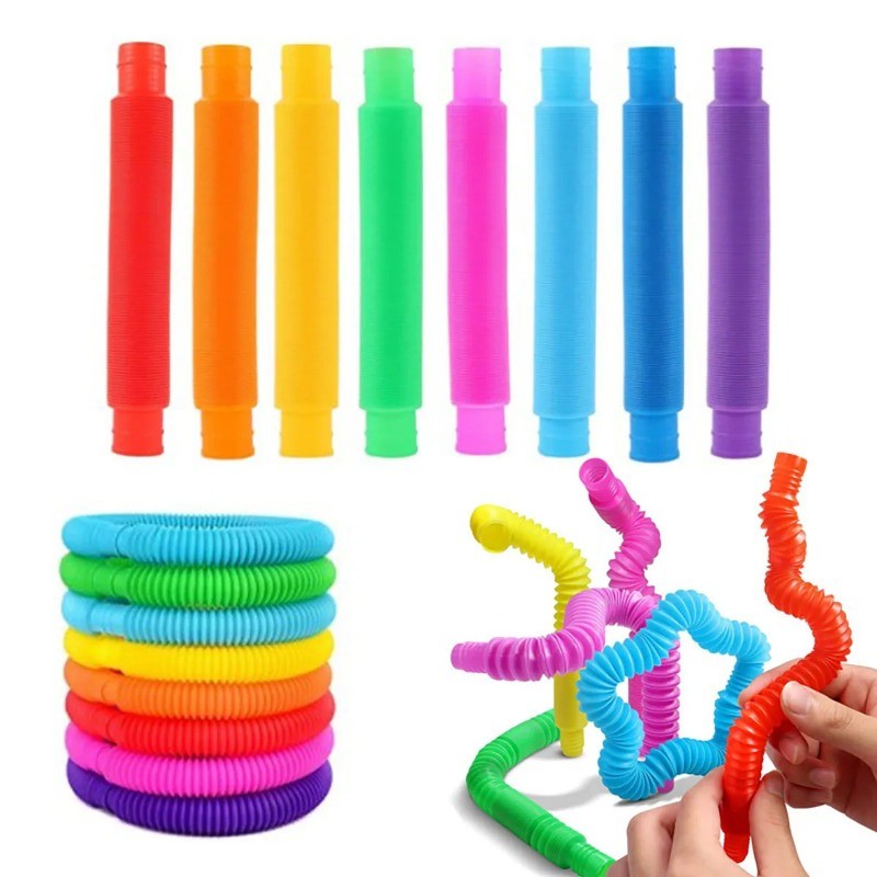10/20/30PCS Telescopic tube ของเล่นที่มีสีสัน Telescopic Tubes Fidget ของเล่นพลาสติก Sensory Pop หลอดความเครียดบรรเทาของเล่นผู้ใหญ่ Decompression ของเล่นเด็กของขวัญ - รูปที่ 5