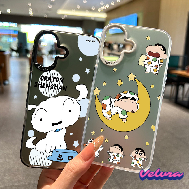 For เคสไอโฟน 13 12 11 iPhone 16 15 14 PRO MAX X XS MAX XR 7/8PLUS ภาพสุนัขเครยอนชินจัง แอปเปิ้ลโทรศัพท์ จัดส่งจากประเทศไ