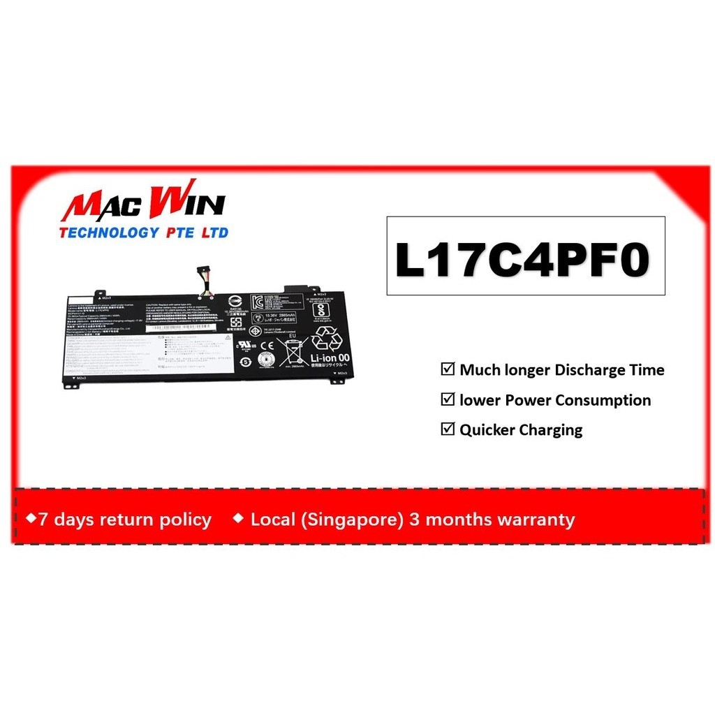 L17C4PF0 แบตเตอรี่ทดแทนสําหรับ Lenovo IdeaPad S53013IWL S53013IML Series L17M4PF0 5B10R38649
