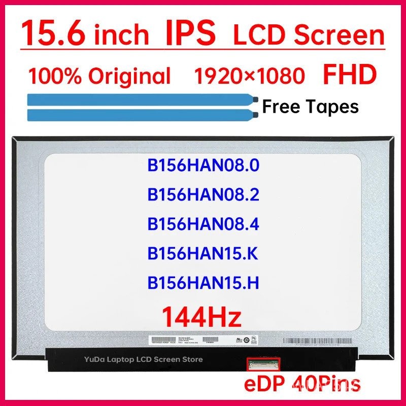 15.6" 144Hz แล็ปท็อปหน้าจอ LCD B156HAN08.0 B156HAN08.2 B156HAN08.4 B156HAN15.K B156HAN15.H Display M