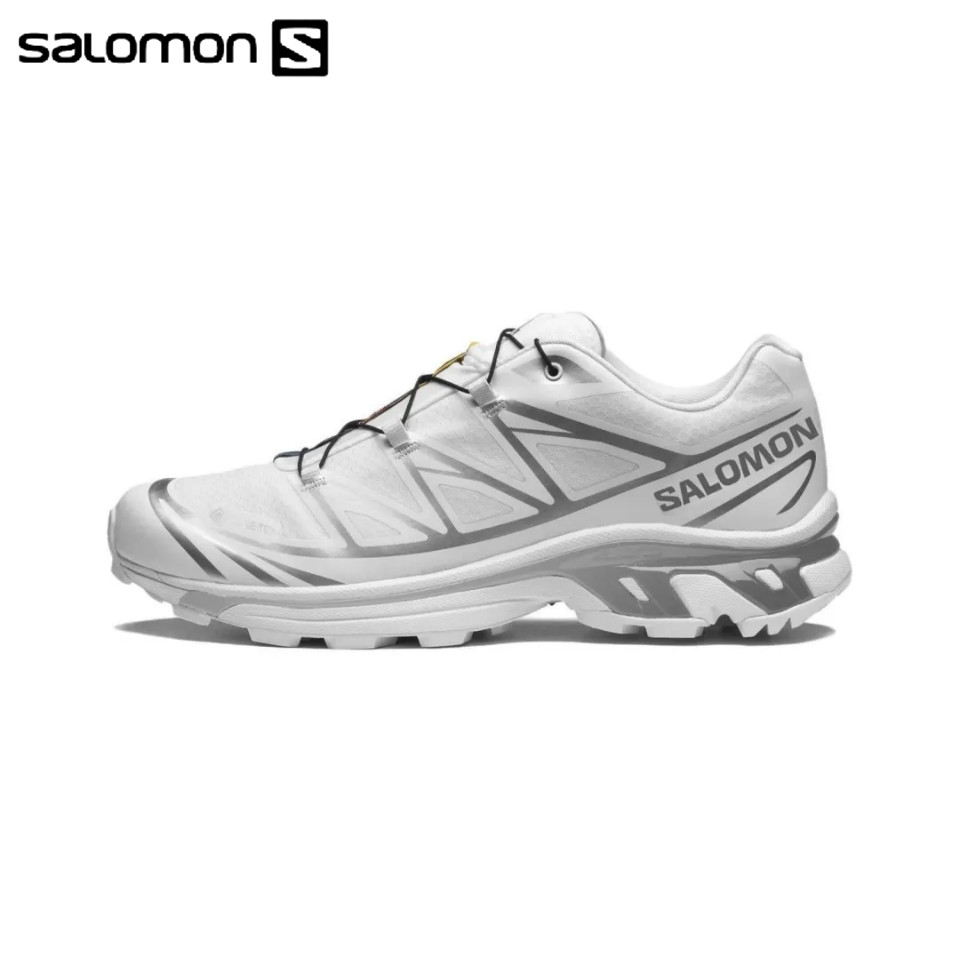 ของแท้ 100% Salomon XT-6 GTX White รองเท้าเดินป่าใบสำหรับผู้ชาย และผู้หญิง