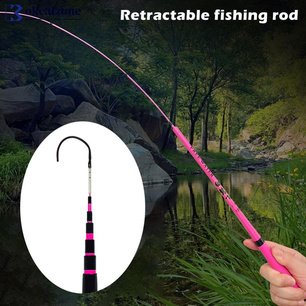 OKCATZONE 1PC 1.2/1.5/1.8/2.1M Ultra-Light Stream Fishing Rod 5/5 Action Bait Finesse System Retract