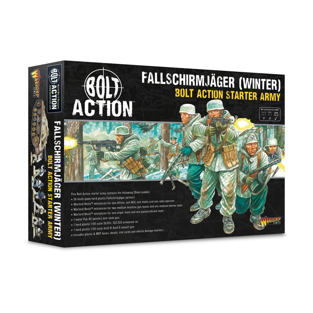 [พร้อมส่ง] WARLORD GAMES: BOLT ACTION: Fallschirmjäger (Winter) Starter Army โมเดลจำลอง