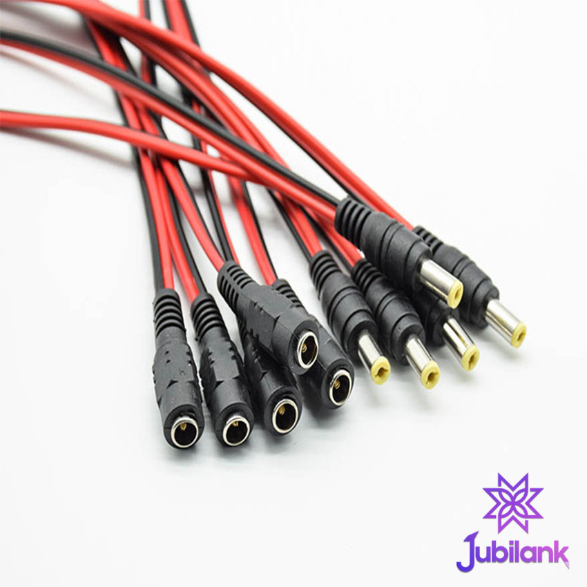 แจ๊คเสียบ DC 5.5 * 2.1 mm ซ็อกเก็ตปลั๊กแจ็คเสียบสายเคเบิล 12 โวลต์ ตัวผู้ ตัวเมีย เชื่อมต่อ อุปกรณ์Pure copper core plug