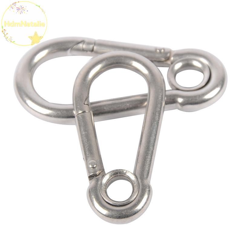 HdmNatalie M4 M5 M6 M7 M8 สแตนเลส Carabiner Carbine Snap Hook พร้อมตาไก่สปริงหัวเข็มขัดแหวน TH