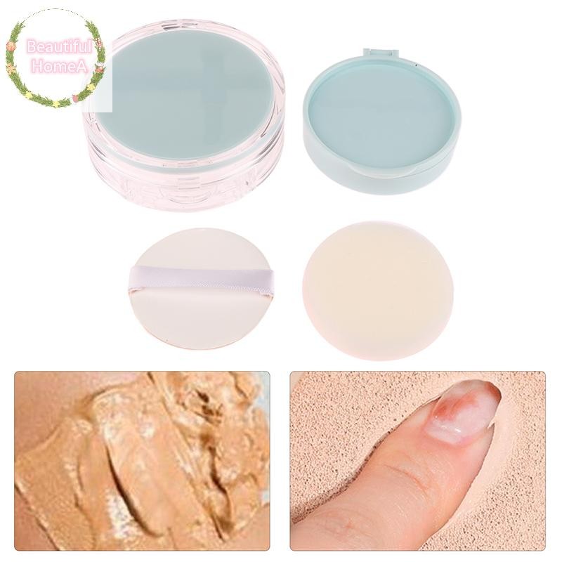 BHome Reusable Empty Air Cushion Puff Box เครื่องสําอางแบบพกพาแต่งหน้าคอนเทนเนอร์แป้งฟองน้ํากระจกสํา