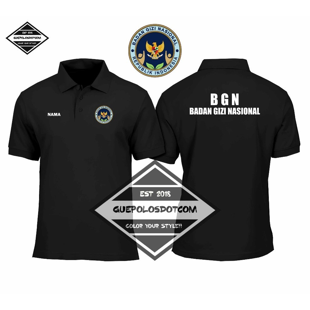 เสื้อโปโลพร้อม NATIONAL GIZI BODY BGN COLLAR FREE NAME - NATIONAL Nutritional BODY BGN เสื้อคอปกของส