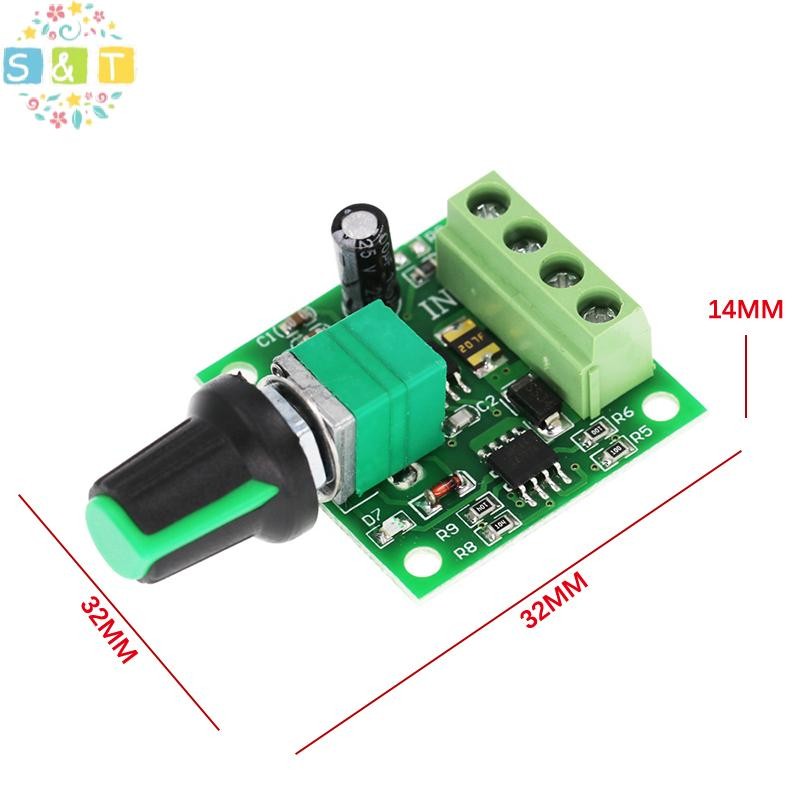 [S&T] 1.8V 3V 5V 6V 12V 2A PWM Dc Motor Speed Controller Variable Speed Regulator Governor Switch,ฟั